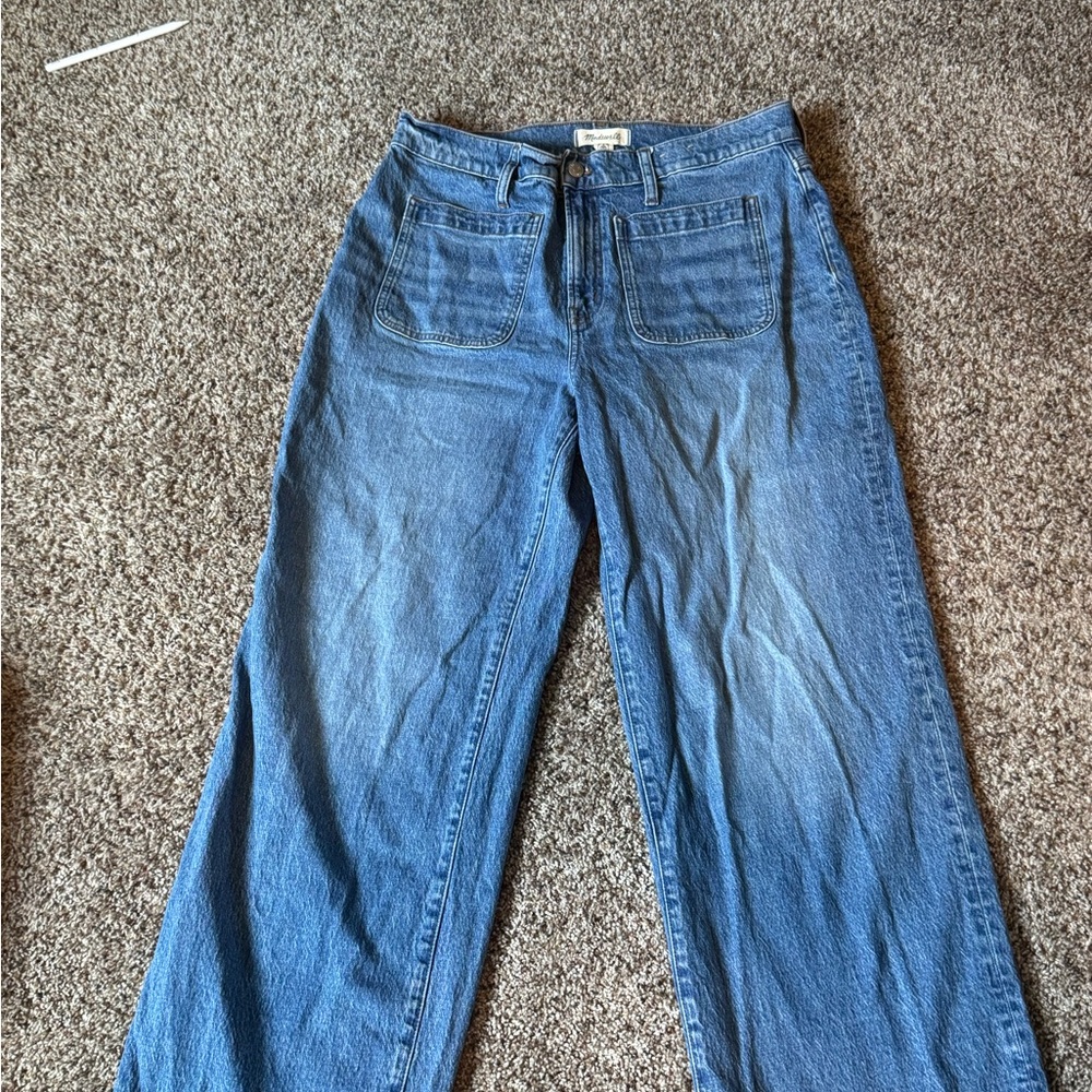 Madewell Flare Wide Leg Blue Jeans
